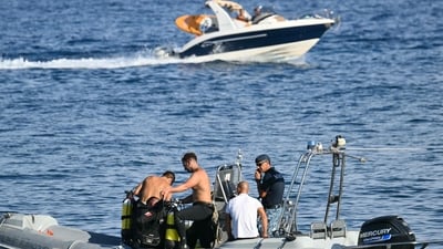 Italian marines (Marina Militare) prepare to dive off Porticello harbor near Palermo,. All the men missing after a luxury yacht sank off Sicily have been found, a coastguard official told. (AFP) Italian marines (Marina Militare) prepare to dive off Porticello harbor near Palermo,. All the men missing after a luxury yacht sank off Sicily have been found, a coastguard official told. (AFP)