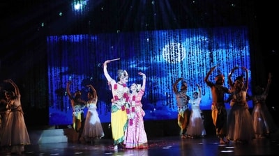 A scene from the dance-drama, Krishna, which is being staged at Kamani Auditorium in Mandi House. A scene from the dance-drama, Krishna, which is being staged at Kamani Auditorium in Mandi House.