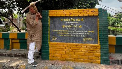 MLA Gogi damaged his own inaugurated Budhha Nullah project in Ludhiana on Friday, August 23, 2024. (HT Photo)