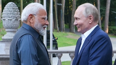 Prime Minister Narendra Modi with Russian President Vladimir Putin at Moscow last month. (X/MEAIndia) Prime Minister Narendra Modi with Russian President Vladimir Putin at Moscow last month. (X/MEAIndia)