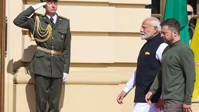 Prime Minister Narendra Modi with Ukraine President Volodymyr Zelenskyy (X/@narendramodi) Prime Minister Narendra Modi with Ukraine President Volodymyr Zelenskyy (X/@narendramodi)
