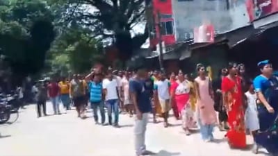 People from various segments of society took to the streets on Friday, calling for the arrest of the perpetrators involved in the rape of a minor girl in Assam's Nagaon. (ANI) People from various segments of society took to the streets on Friday, calling for the arrest of the perpetrators involved in the rape of a minor girl in Assam's Nagaon. (ANI)