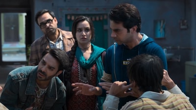 Stree 2 box office collection day 8: Rajkummar Rao, Shraddha Kapoor, Aparshakti Khurana and Pankaj Tripathi in a still from Stree 2. Stree 2 box office collection day 8: Rajkummar Rao, Shraddha Kapoor, Aparshakti Khurana and Pankaj Tripathi in a still from Stree 2.