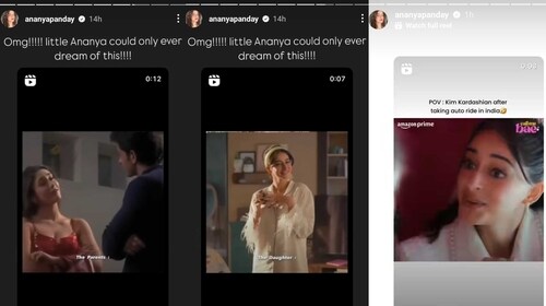 Fan-made reels shared by Ananya on her Instagram story Fan-made reels shared by Ananya on her Instagram story