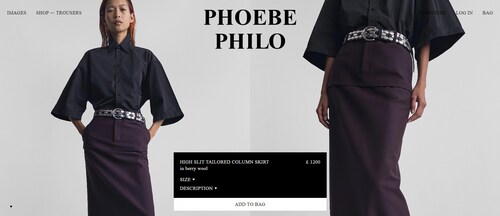 The website lists the skirt at 1200 euro. (https://www.phoebephilo.com/) The website lists the skirt at 1200 euro. (https://www.phoebephilo.com/)