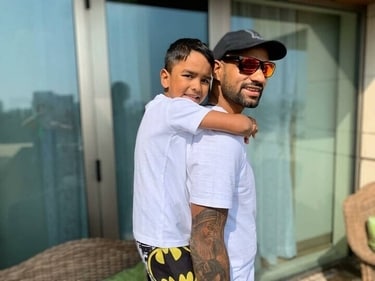 Shikhar Dhawan with his son Zoravar (Photo:) Shikhar Dhawan with his son Zoravar (Photo:)