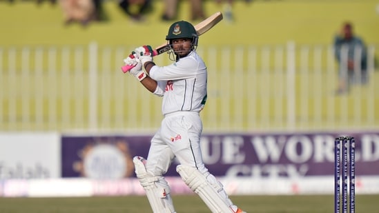 Bangladesh's Zakir Hasan follows the ball after playing a shot for boundary during the second day of first cricket test match between Pakistan and Bangladesh Bangladesh's Zakir Hasan follows the ball after playing a shot for boundary during the second day of first cricket test match between Pakistan and Bangladesh