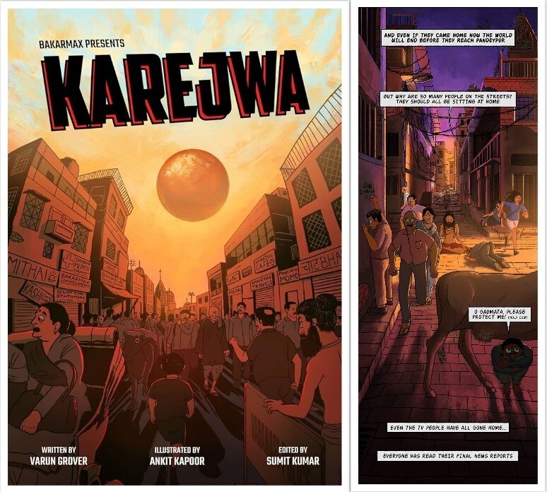 The cover and a panel from Karejwa (2024), which was originally a short story and then a web comic. The cover and a panel from Karejwa (2024), which was originally a short story and then a web comic.
