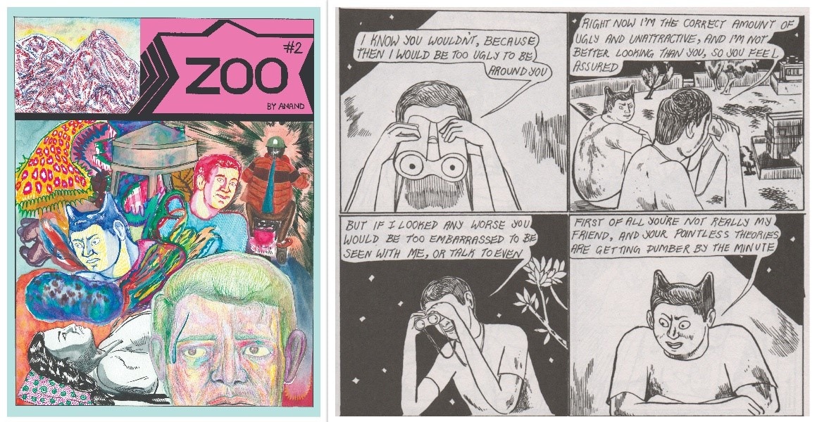 The cover of Zoo #2 (2021), self-published by Anand Shenoy; a page from the story 4 Ears. The cover of Zoo #2 (2021), self-published by Anand Shenoy; a page from the story 4 Ears.
