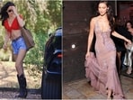 Bella Hadid stuns in glamorous lilac gown and casual cowboy chic look in Los Angeles.