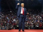 GLENDALE, ARIZONA - AUGUST 23: Republican presidential nominee, former U.S. President Donald Trump departs the stage after speaking during a campaign rally at Desert Diamond Arena on August 23, 2024 in Glendale, Arizona. The rally, held in partnership with Turning Point PAC and Turning Point Action, comes come two weeks after Democratic presidential nominee U.S. Vice President Harris held a rally at the same location. GLENDALE, ARIZONA - AUGUST 23: Republican presidential nominee, former U.S. President Donald Trump departs the stage after speaking during a campaign rally at Desert Diamond Arena on August 23, 2024 in Glendale, Arizona. The rally, held in partnership with Turning Point PAC and Turning Point Action, comes come two weeks after Democratic presidential nominee U.S. Vice President Harris held a rally at the same location.