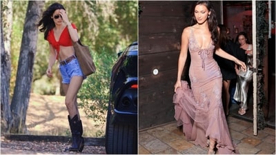 Bella Hadid stuns in glamorous lilac gown and casual cowboy chic look in Los Angeles. (Instagram/@justjared) Bella Hadid stuns in glamorous lilac gown and casual cowboy chic look in Los Angeles. (Instagram/@justjared)