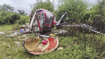 A helicopter crash near Kondhavale village in Paud area of Pune district on Saturday left four individuals, including pilot and three crew members, injured. (PTI) A helicopter crash near Kondhavale village in Paud area of Pune district on Saturday left four individuals, including pilot and three crew members, injured. (PTI)