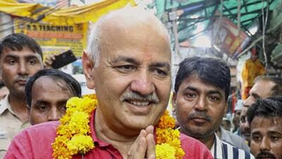 AAP leader Manish Sisodia on his 'Padyatra' at Sant Nagar Burari in New Delhi on Saturday. (PTI) AAP leader Manish Sisodia on his 'Padyatra' at Sant Nagar Burari in New Delhi on Saturday. (PTI)