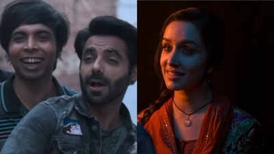 Abhishek Banerjee, Aparshakti Khurana and Shraddha Kapoor in stills from Stree 2. Abhishek Banerjee, Aparshakti Khurana and Shraddha Kapoor in stills from Stree 2.