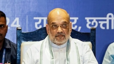 Union Home Minister Amit Shah during a meeting of the Inter-State Coordination Committee of Naxal-affected states. (PTI) Union Home Minister Amit Shah during a meeting of the Inter-State Coordination Committee of Naxal-affected states. (PTI)