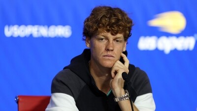 Jannik Sinner of Italy speaks to the media during a press conference ahead of the 2024 US Open (Getty Images via AFP) Jannik Sinner of Italy speaks to the media during a press conference ahead of the 2024 US Open (Getty Images via AFP)