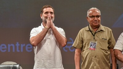 Prayagraj: LoP in Lok Sabha and Congress MP Rahul Gandhi during the 'Samvidhan Samman Sammelan', in Prayagraj, Saturday, Aug. 24, 2024. (PTI) Prayagraj: LoP in Lok Sabha and Congress MP Rahul Gandhi during the 'Samvidhan Samman Sammelan', in Prayagraj, Saturday, Aug. 24, 2024. (PTI)