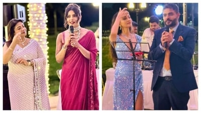 Madhu Chopra and Priyanka Chopra at Siddharth Chopra's intimate wedding bash in Mumbai on Friday. (Instagram/ Kiran Coelho) Madhu Chopra and Priyanka Chopra at Siddharth Chopra's intimate wedding bash in Mumbai on Friday. (Instagram/ Kiran Coelho)