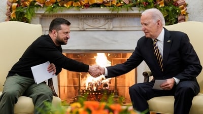 Joe Biden, in call with Zelenskyy, reaffirmed Washington's support, which the White House called "unwavering", for Ukraine in its war with Russia. (AP)