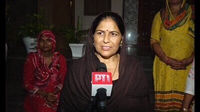 Saroj Devi, mother of athlete Neeraj Chopra . (PTI Photo) (PTI)