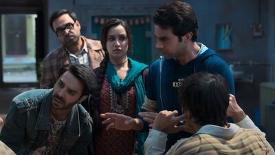 Stree 2 box office collection day 9: Aparshakti Khurana, Pankaj Tripathi, Shraddha Kapoor, and Rajkummar Rao in a still from the film. Stree 2 box office collection day 9: Aparshakti Khurana, Pankaj Tripathi, Shraddha Kapoor, and Rajkummar Rao in a still from the film.