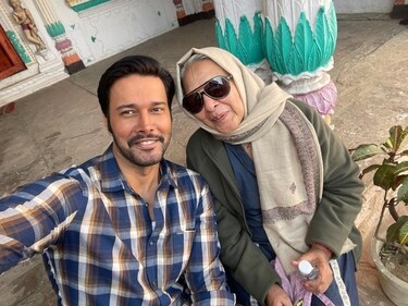 Rajniesh Duggal with his mother in Vrindavan Rajniesh Duggal with his mother in Vrindavan
