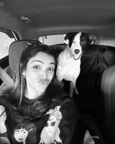 Shriya Pilgaonkar with her pet Jack. Shriya Pilgaonkar with her pet Jack.