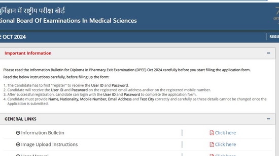 NBEMS invites applications for DPharm Exit Examinations 2024, The direct link to apply is given here,