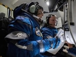Boeing Crew Flight Test crew members Sunita Williams and Butch Wilmore work in the Boeing Starliner simulator at the Johnson Space Center in Houston on Nov. 3, 2022. (NASA/Robert Markowitz/PTI) Boeing Crew Flight Test crew members Sunita Williams and Butch Wilmore work in the Boeing Starliner simulator at the Johnson Space Center in Houston on Nov. 3, 2022. (NASA/Robert Markowitz/PTI)