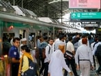 Passengers arrive at a metro train station in Dhaka on August 25, 2024. Bangladesh's metro railine in the notoriously congested capital Dhaka resumed on August 25, more than a month after it was closed during peak of student-led protests that eventually toppled the government. Passengers arrive at a metro train station in Dhaka on August 25, 2024. Bangladesh's metro railine in the notoriously congested capital Dhaka resumed on August 25, more than a month after it was closed during peak of student-led protests that eventually toppled the government.