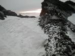 This photo provided by the National Weather Service shows a snow-covered section of Mt. Rainier, Wash., at 10,000 feet on Saturday, August 24, 2024. (National Weather Service via AP) This photo provided by the National Weather Service shows a snow-covered section of Mt. Rainier, Wash., at 10,000 feet on Saturday, August 24, 2024. (National Weather Service via AP)