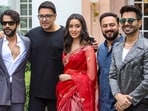 New Delhi: Bollywood actors Rajkummar Rao, Shraddha Kapoor, Aparshakti Khurana along with director Amar Kaushik and producer Dinesh Vijan pose for pictures during the promotion of their upcomig film 'Stree2', in New Delhi, Wednesday, Aug. 14, 2024. (PTI Photo)(PTI08_14_2024_000086B) New Delhi: Bollywood actors Rajkummar Rao, Shraddha Kapoor, Aparshakti Khurana along with director Amar Kaushik and producer Dinesh Vijan pose for pictures during the promotion of their upcomig film 'Stree2', in New Delhi, Wednesday, Aug. 14, 2024. (PTI Photo)(PTI08_14_2024_000086B)