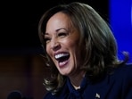FILE PHOTO: Democratic presidential nominee and U.S. Vice President Kamala Harris laughs on Day 4 of the Democratic National Convention (DNC) at the United Center in Chicago, Illinois, U.S., August 22, 2024. REUTERS/Alyssa Pointer/File Photo