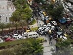 Vehicles stranded in a massive traffic congestion in Outer Ring Road corridor in Bengaluru. (Mahadevapura Task Force/Representative image)