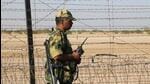 A BSF personnel stand guard at the Indo-Pak international border (Representative Photo)