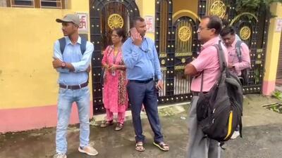 CBI officials outside the residence of former principal of RG Kar Medical College Sandip Ghosh in Kolkata on Sunday. (PTI) CBI officials outside the residence of former principal of RG Kar Medical College Sandip Ghosh in Kolkata on Sunday. (PTI)