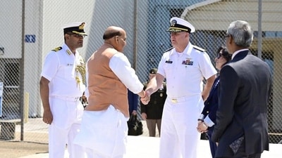 Defence minister Rajnath Singh at Naval Surface Warfare Centre at Carderock, US (X/@rajnathsingh) Defence minister Rajnath Singh at Naval Surface Warfare Centre at Carderock, US (X/@rajnathsingh)