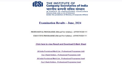 ICSI CS Executive results 2024 have been declared at icsi.edu. The direct link to check marks is given here. ICSI CS Executive results 2024 have been declared at icsi.edu. The direct link to check marks is given here.