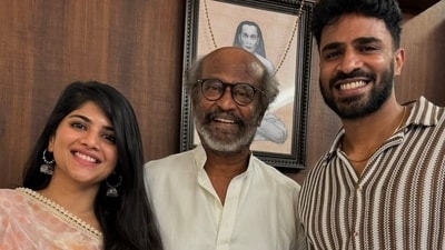 Megha Akash and Saai Vishnu invited Rajinikanth to their wedding. Megha Akash and Saai Vishnu invited Rajinikanth to their wedding.