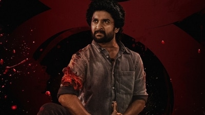 Nani in a still from his upcoming film Saripodhaa Sanivaaram. Nani in a still from his upcoming film Saripodhaa Sanivaaram.