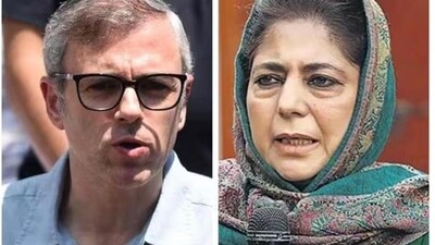 Omar Abdullah and Mehbooba Mufti. (File Photos) Omar Abdullah and Mehbooba Mufti. (File Photos)