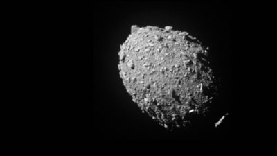 Asteroid moon Dimorphos as seen by the DART spacecraft which completely changed its orbit. NASA/Johns Hopkins APL/Handout via REUTERS
