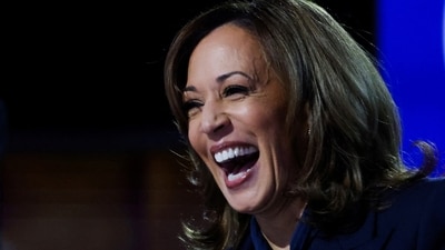 FILE PHOTO: Democratic presidential nominee and U.S. Vice President Kamala Harris laughs on Day 4 of the Democratic National Convention (DNC) at the United Center in Chicago, Illinois, U.S., August 22, 2024. REUTERS/Alyssa Pointer/File Photo (REUTERS)