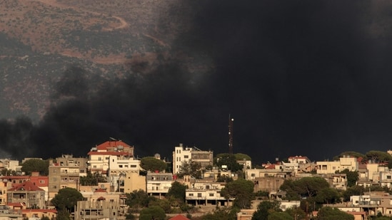 Hezbollah has fired back at Israel with large amounts of drones (Photo by Rabih DAHER / AFP) (AFP)