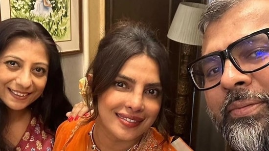 For the second outing, Priyanka opted for an orange salwar kameez. Several pictures from the festivities emerged on social media.