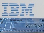 IBM logo is seen near computer motherboard in this illustration.
