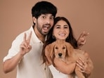 Armaan Malik and fiancé Aashna Shroff with their dog Tofu