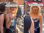 Sabrina Carpenter stopped for an impromptu Q&A on a Soho street in NYC with TikToker Judi Jupiter on August 23, the day of her new album Short n Sweet's release.