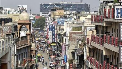 A view of hotels and guest houses operating in Paharganj. (HT Archive) A view of hotels and guest houses operating in Paharganj. (HT Archive)